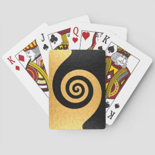 Jeu De Cartes Or et noir Motif en acier métallique