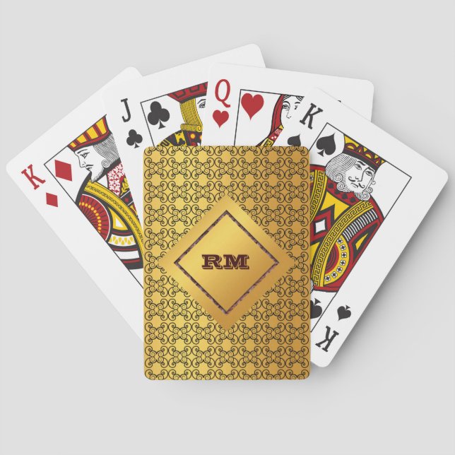 Jeu De Cartes Or monogramme (dos)
