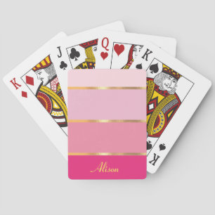 Jeu De Cartes or rose moderne chic Nom
