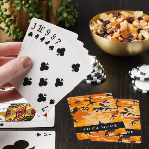 Jeu De Cartes Orange Camouflage Votre nom Personnalisez
