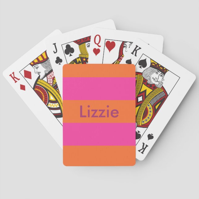 Jeu De Cartes Orange juteuse et cartes personnalisées par roses (dos)