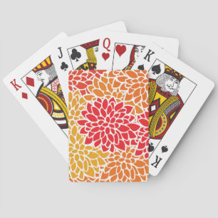 Jeu De Cartes Orange rouge coloré Vintage des années 60