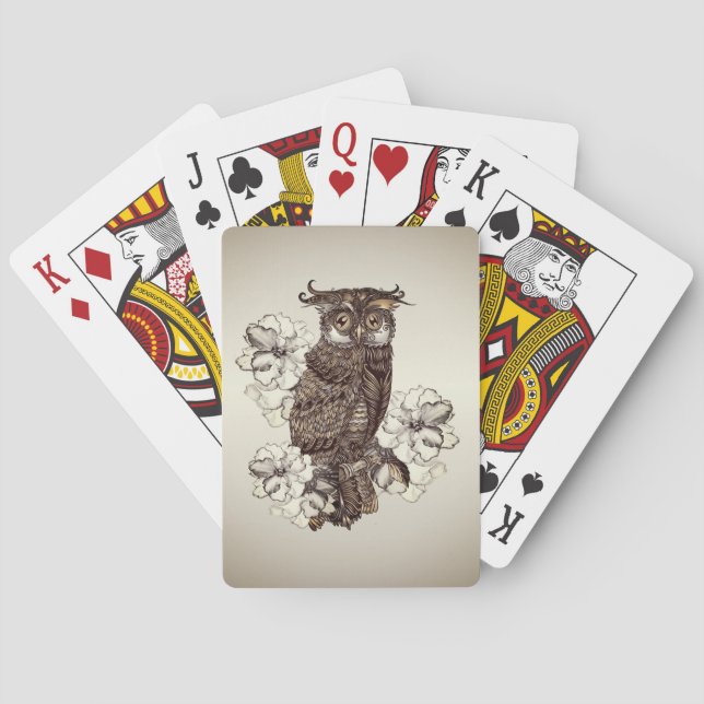 Jeu De Cartes Orchidées à la crème d'hibou d'or (dos)