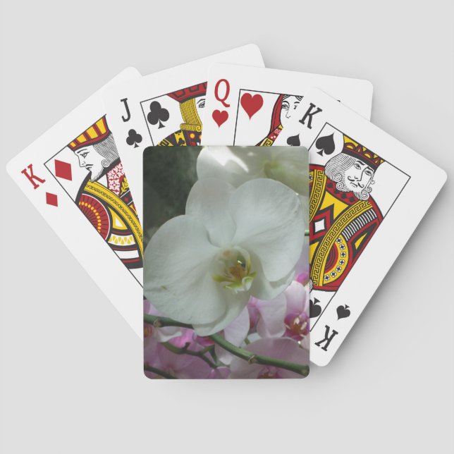 Jeu De Cartes Orchidées blanches et violettes (dos)