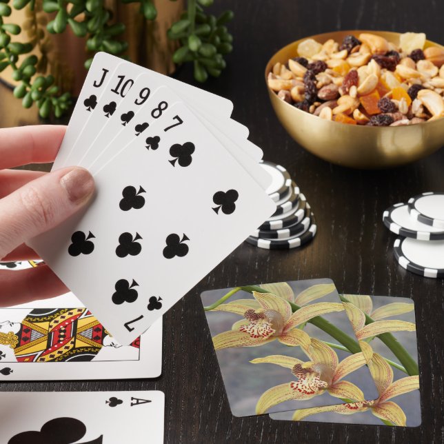 Jeu De Cartes Orchidées de Cymbidium éclaboussées Floral (In Situ)