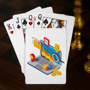 Jeu De Cartes Ordinateur portable d'analyse de données commercia