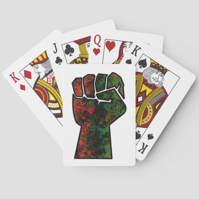 Jeu De Cartes orgueil noir poing vert rouge pan drapeau africain (dos)