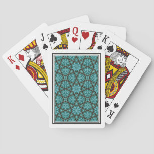 Jeu De Cartes Oriental bleu vert gris arabe Egypte géométrique