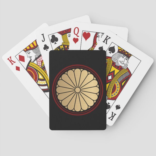 Jeu De Cartes Oriental Faux Gold Kiku Chrysanthemum Mon Art (dos)