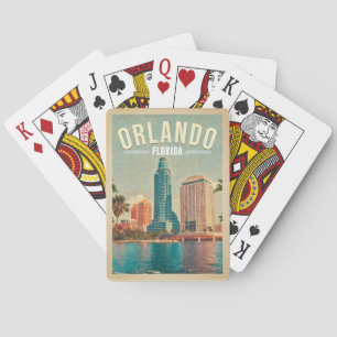 Jeu De Cartes Orlando Florida Vintage Hauts bâtiments Palm 1960