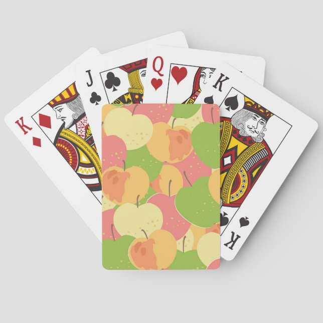 Jeu De Cartes Ornement avec des pommes (dos)