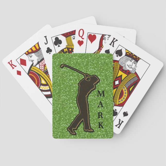 Jeu De Cartes Oscillation verte scintillante de golf (dos)