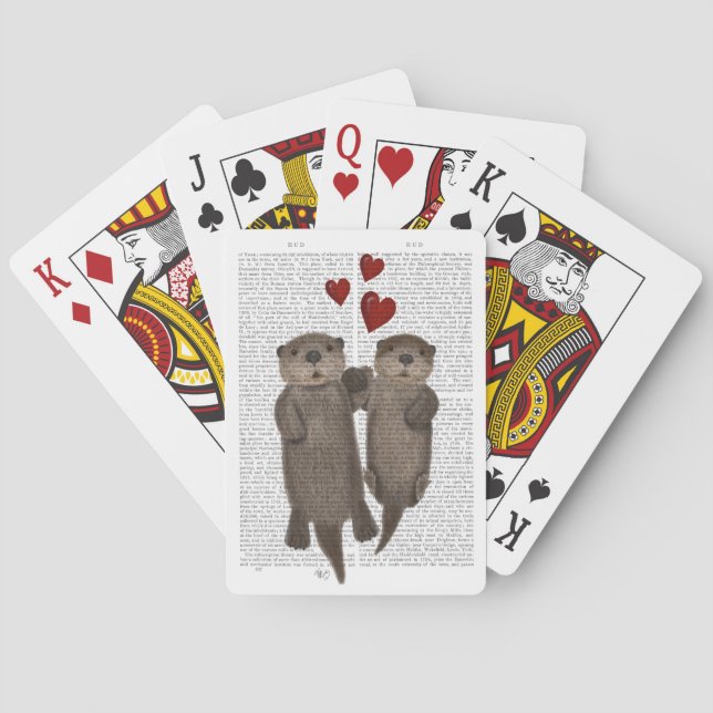 Jeu De Cartes Otters tenant les mains (dos)