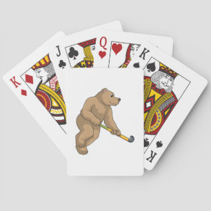 Jeu De Cartes Ours au hockey avec chauve-souris de hockey