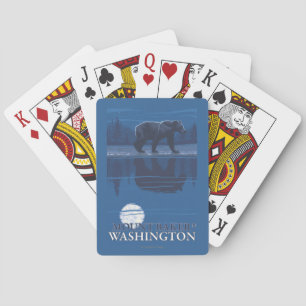 Jeu De Cartes Ours dans le clair de lune - Baker de bâti,