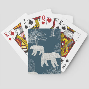 Jeu De Cartes Ours dans l'illustration en bois