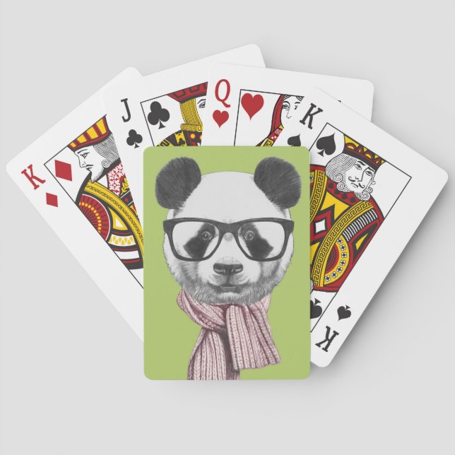 Jeu De Cartes Ours de panda prêt pour l'hiver (dos)