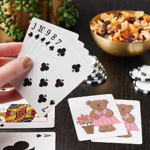 Jeu De Cartes Ours de sensibilisation au cancer du sein en robe 