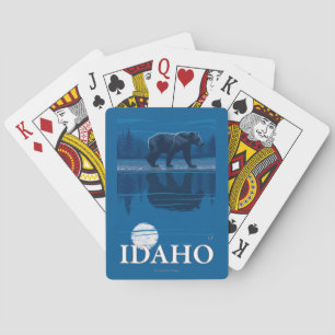 Jeu De Cartes Ours en affiche de voyage de MoonlightIdahoVintage