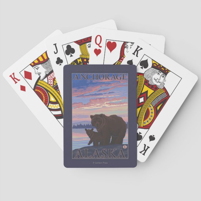 Jeu De Cartes Ours et cub - Anchorage, Alaska (dos)