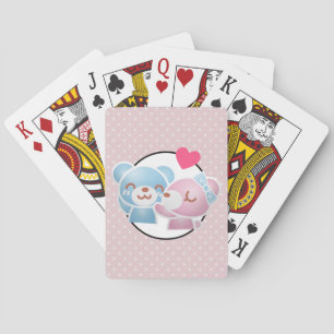 Jeu De Cartes Ours KIssing sur Cute Pois et Kawaii