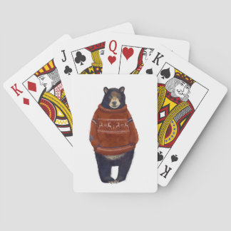 Jeu De Cartes Ours rouge de chandail de renne