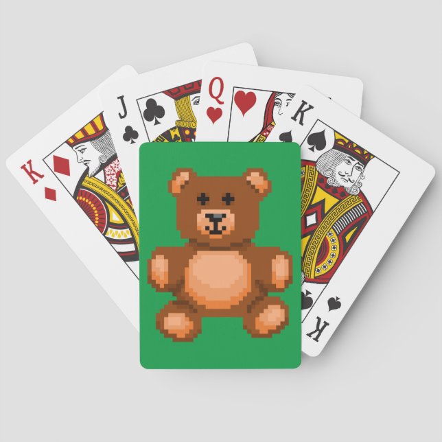 Jeu De Cartes Ours vintage en tourbe - Pixel Art (dos)