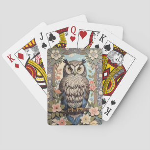 Jeu De Cartes Owl Pastel Floral William Morris Inspiré