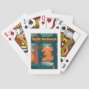 Jeu De Cartes Pacifique Nord-Ouest Vintage Vélo Jouer Cartes