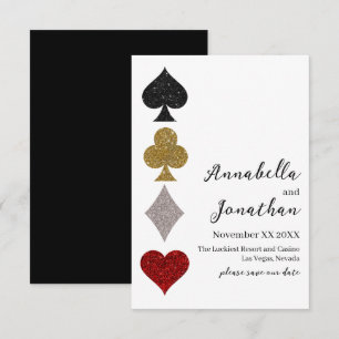 Jeu de Cartes Pailletées Mariage Casino Las Vegas