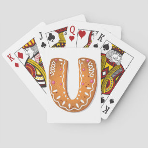 Jeu De Cartes Pain d'épices Lettre U Monogramme Gâteau de fêtes