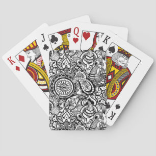 Jeu De Cartes Paisley floral noir