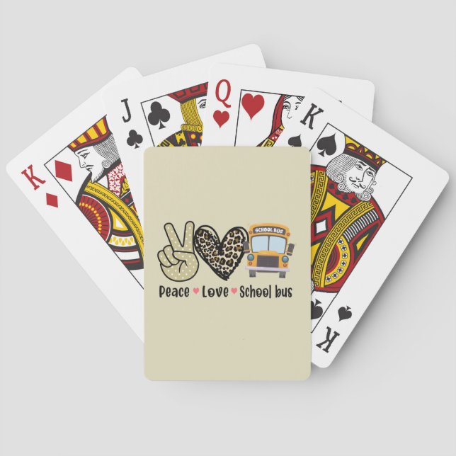 Jeu De Cartes Paix, Amour, Bus scolaire (dos)