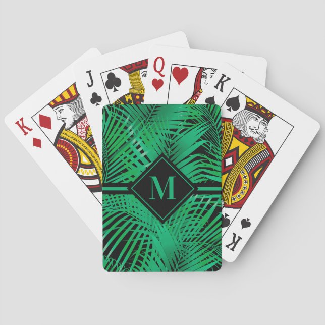 Jeu De Cartes Palme tropicale monogramme (dos)