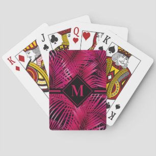 Jeu De Cartes Palmier rose chaud monogramme