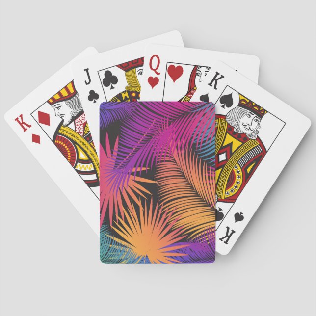 Jeu De Cartes Palmier tropical Feuille Jungle Rainbow (dos)