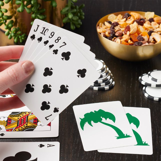 Jeu De Cartes Palmier Tropical Silhouette Green Island Beach (Créateur téléchargé)