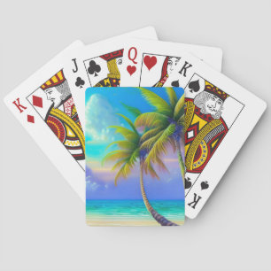 Jeu De Cartes Palmiers à la tombée de la nuit Tropical 
