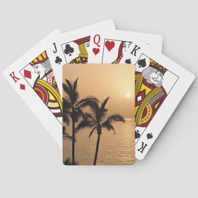Jeu De Cartes Palmiers et coucher de soleil romantique (dos)