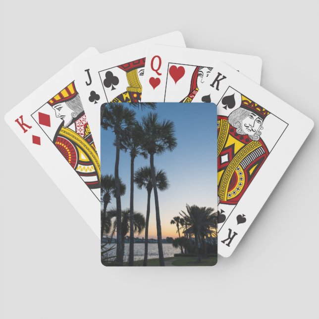 Jeu De Cartes Palmiers Sunrise Destin Floride Jouer aux cartes (dos)
