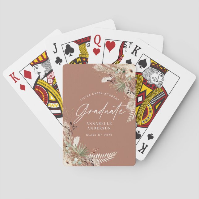 Jeu De Cartes Pampas diplômée eucalyptus élégante terre cuite (dos)