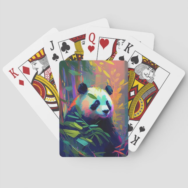 Jeu De Cartes Panda Animal Portrait Peinture Faune À L'Extérieur (dos)