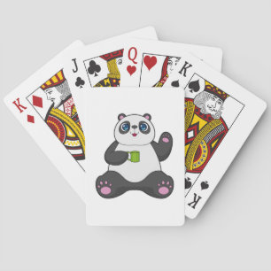 Jeu De Cartes Panda avec tasse de café