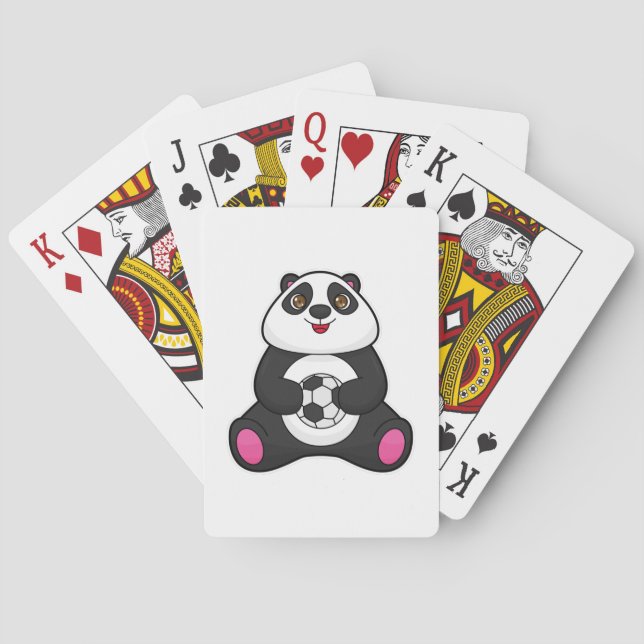 Jeu De Cartes Panda comme joueur de football avec balle de footb (dos)