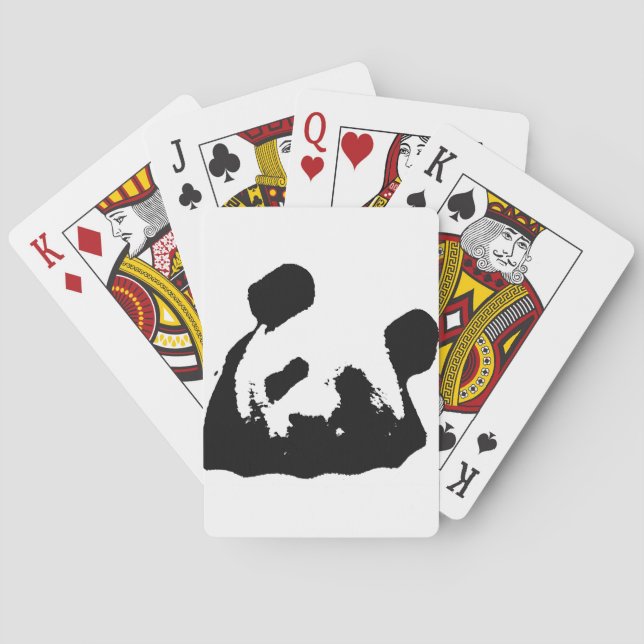 Jeu De Cartes Panda d'art noir blanc (dos)