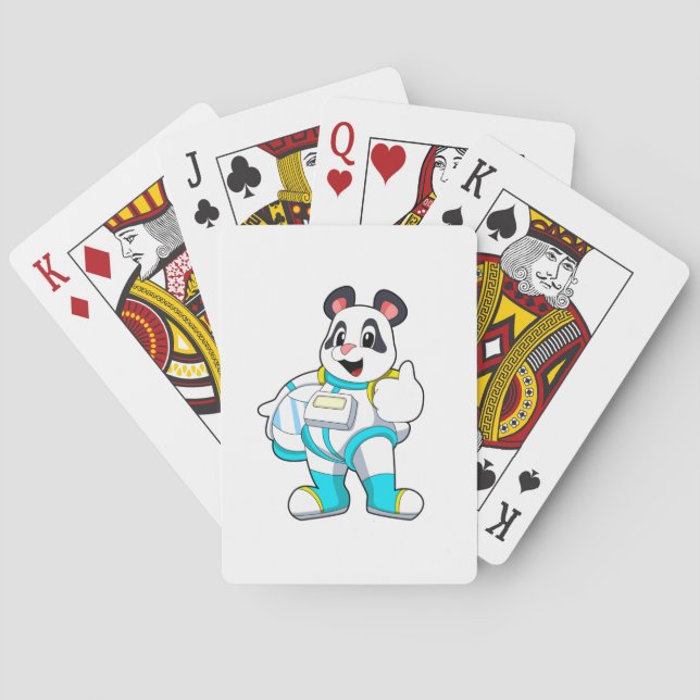 Jeu De Cartes Panda en astronaute avec costume (dos)