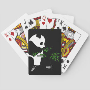 Jeu De Cartes Panda géant mange du bambou noir