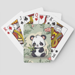 Jeu De Cartes Panda roux fantaisiste sur floral