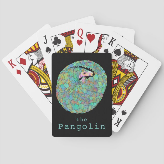 Jeu De Cartes Pangolin Espèces en voie de disparition Faune Art  (dos)