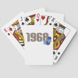 Jeu De Cartes Panneau de Paix 1968 Hippie Fleur Power Aqua Purpl